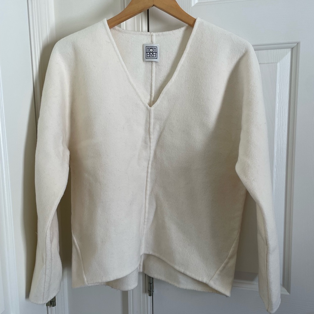 EUC | Toteme Double Wool Cashmere Sweater Ecru (M)